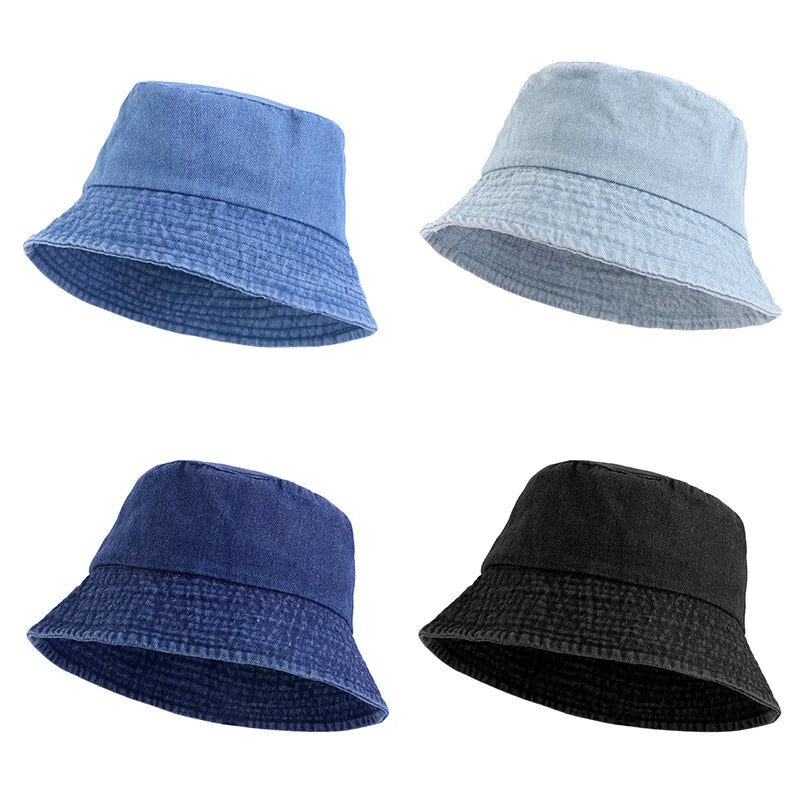 Wholesale Custom Logo Unisex RTS Fast Delivery Vintage Hat Washable Cotton Summer Wear Bucket Hat Beach Cap for Women Men