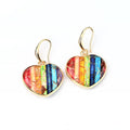 2023 New 7 Chakra Hawaiian Beach Earring Heart Bohemian Earrings Sedimentary Natural Stone Heart Earrings