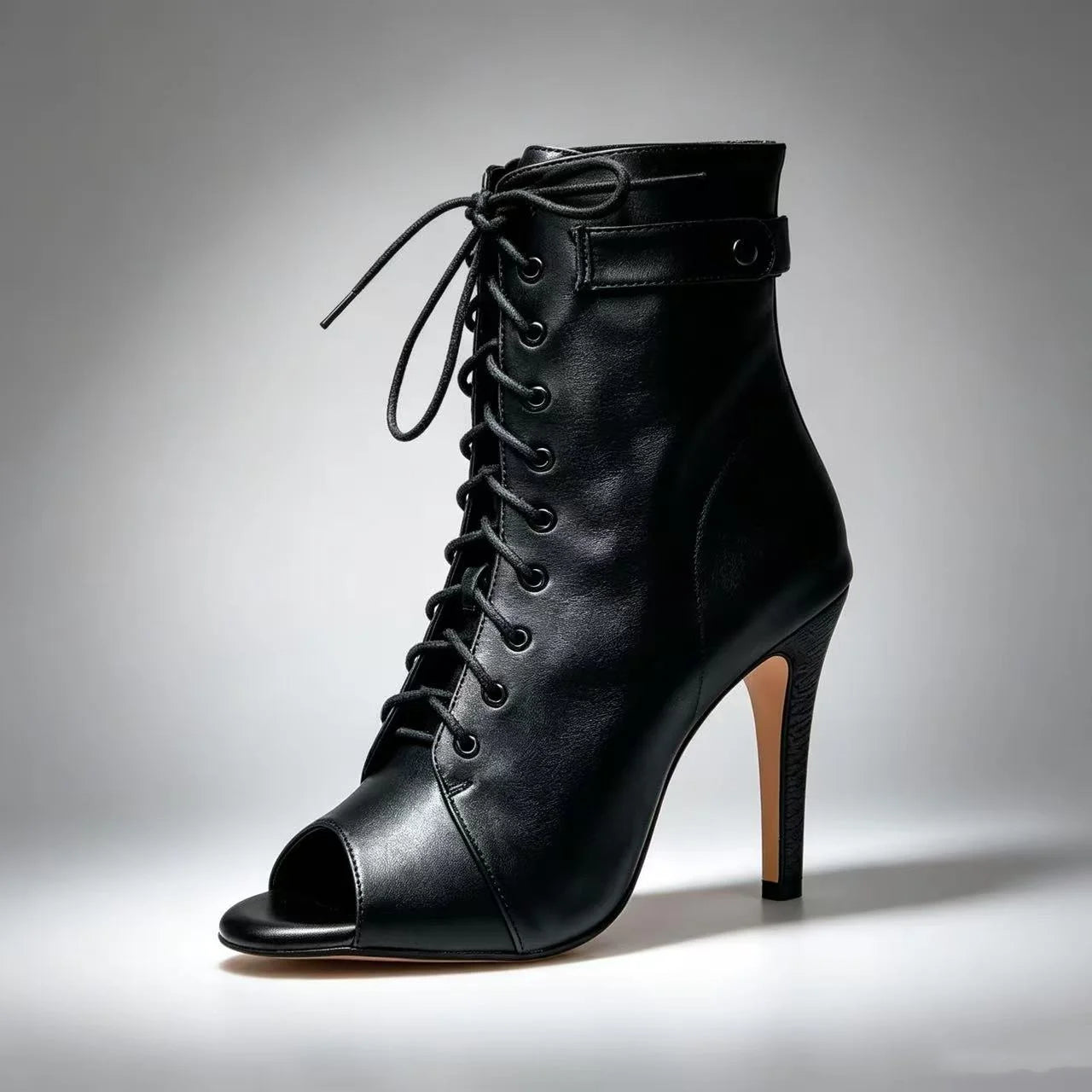 Sexy Black 9.5cm Jazz Latin Boots Ballroom Salsa Dance Shoes Performance Party Swing Dance Heel Footwear for Women