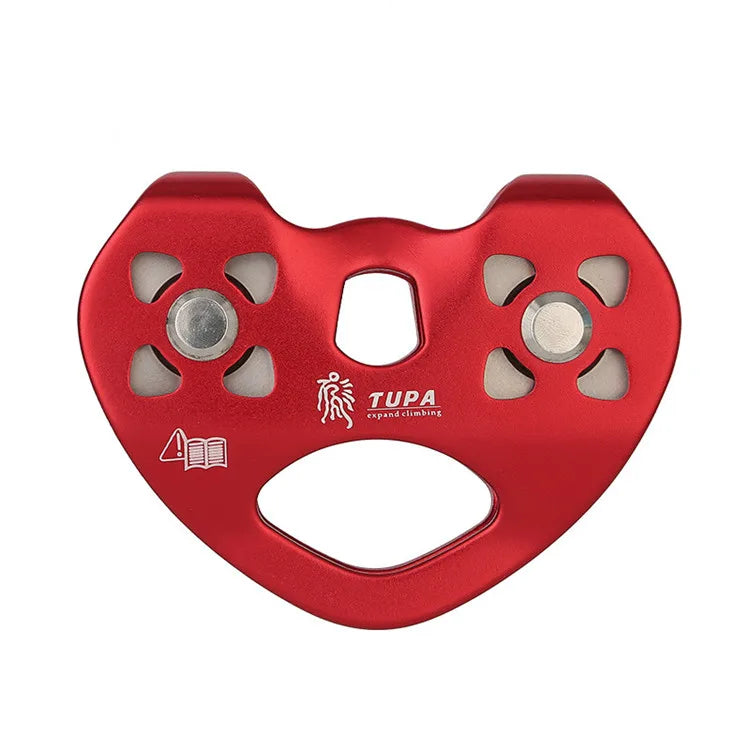 Manufacturer for Cable Trolley Pulley Binder Dual Portable Rescue Cable Double Wheel Pulley Climbing Roller Pulleys