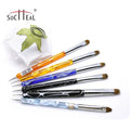 Sea Wave Acrylic Handle Crimped Nail Art French Brush OEM Kolinsky Sable French Brush with Point Drill Pen for French Manicure
