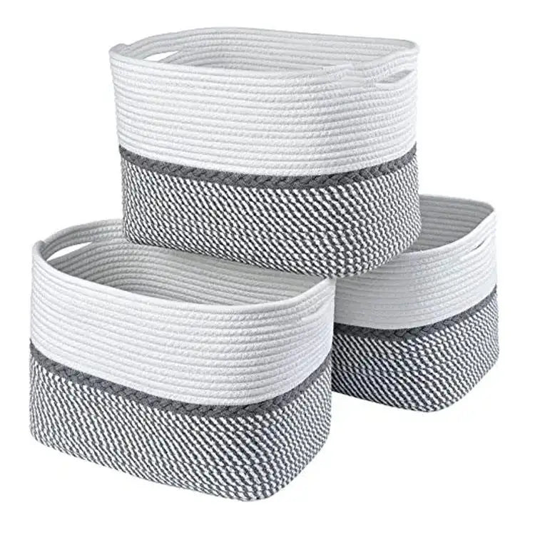 XINYIDE Custom AmazonQuality Folding Woven Small Basket Home Cotton Rope Storage Basket with Wholesale