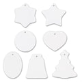 Wholesale Binduo S0316 3 Inch Round Ceramic Christmas Ornament Blank Sublimation Heart Star for Xmas Tree Decorations