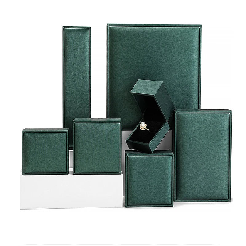 Custom Logo Embossed PU Leather Luxury Jewelry Storage Box for Earring Necklace Bracelet Ring Gift