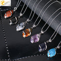 CSJA Natural Stone Quartz Crystal Necklace & Pendant for Women Healing Stones Pendants Shape Beads Amethysts Necklaces Men F563
