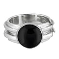 Fine Black Onyx Multilayer Irregular Jewelry Rings for Women 925 Sterling Silver Fashion Statement Adjustable Ring Custom