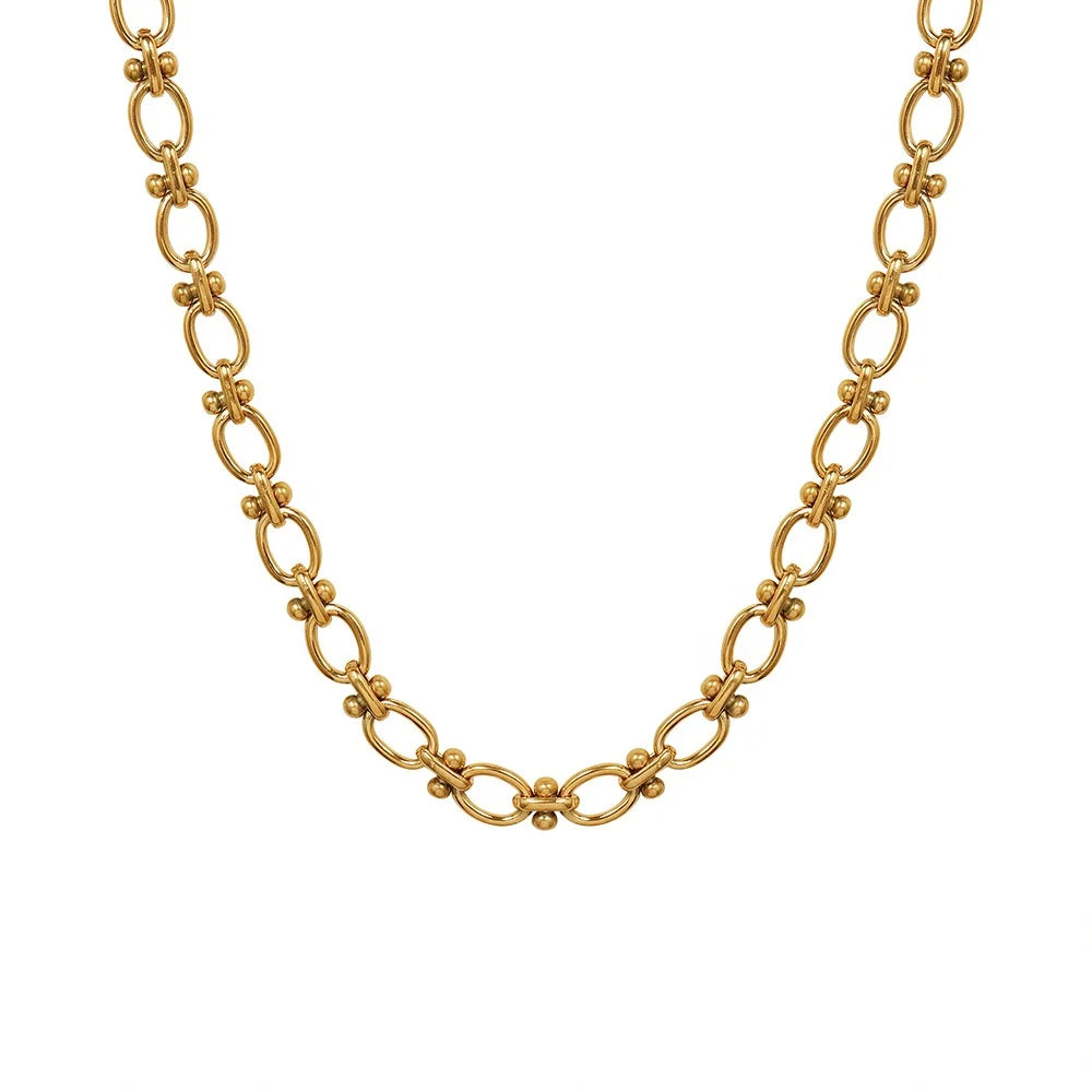 2026 New High End Fashion Minimalist Stainless Steel 18k Gold Choker Necklace Women Spot Wholesale