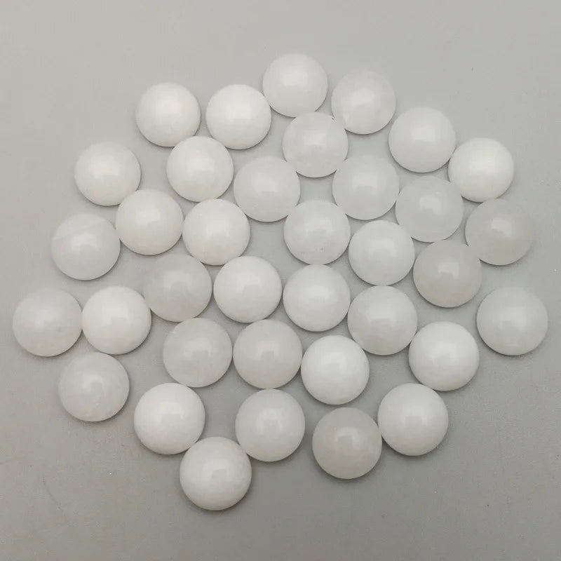 natural gemstone Stones Crystal Round White Stone Cabochon Bracelet Natural 8mm Cabochons Gemstone Crafts