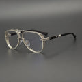 Metal Shenzhen Top Quality Handmade Luxury Carving Carved Punk pilot Eyeglasses Optical Big Frame Handmade Eyewear Frames