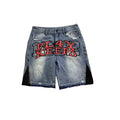 DENIMGUYS Custom Screen Printed Jeans Shorts Men 2025 Summer Streetwear Y2K Distressed Denim Shorts Pants