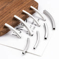 Stainless Steel Square Curved Tube Beads Hollow Spacer for Jewelry Making Laser Engraved Logo Supplier Bulk Supply