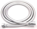 Durable 59-Inch Handheld Shower Head Hose Smooth PVC with Brass Connections Silver for Bathroom Application Plastic Material