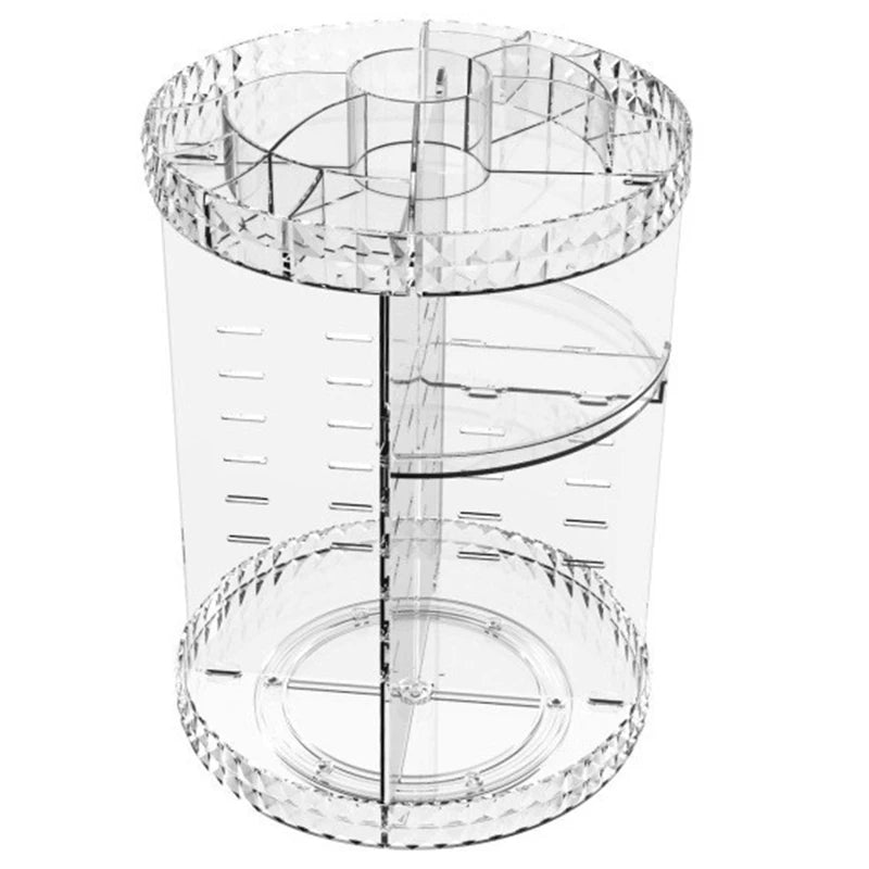 360 Degree Rotating Cosmetic Acrylic Makeup Storage Display Box Large Countertop Shelf Vanity Organizers for Bathroom