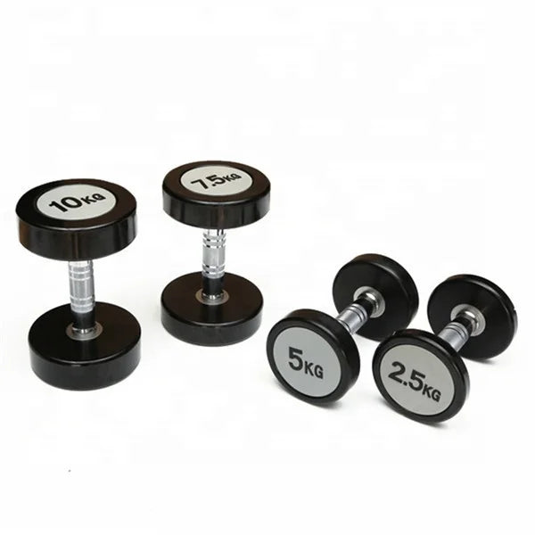 New Design Gym Commercial Fitness Import Dumbbell logo Round Rubber Dumbbells for Exercise