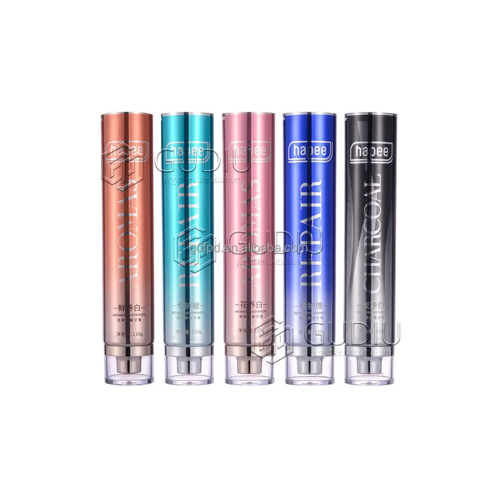 Customized Personalized Luxurious D40 Diameter Gradient Printing Empty ABL Laminated 100g Toothpaste Tube with Acrylic Cap