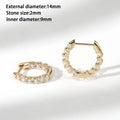 Exquisite Classic Wedding Gift Hoop Earrings 2mm Lab Diamond 14MM External Diameter 10K 14K 18K Solid Gold DEF VVS VS Lab Grown