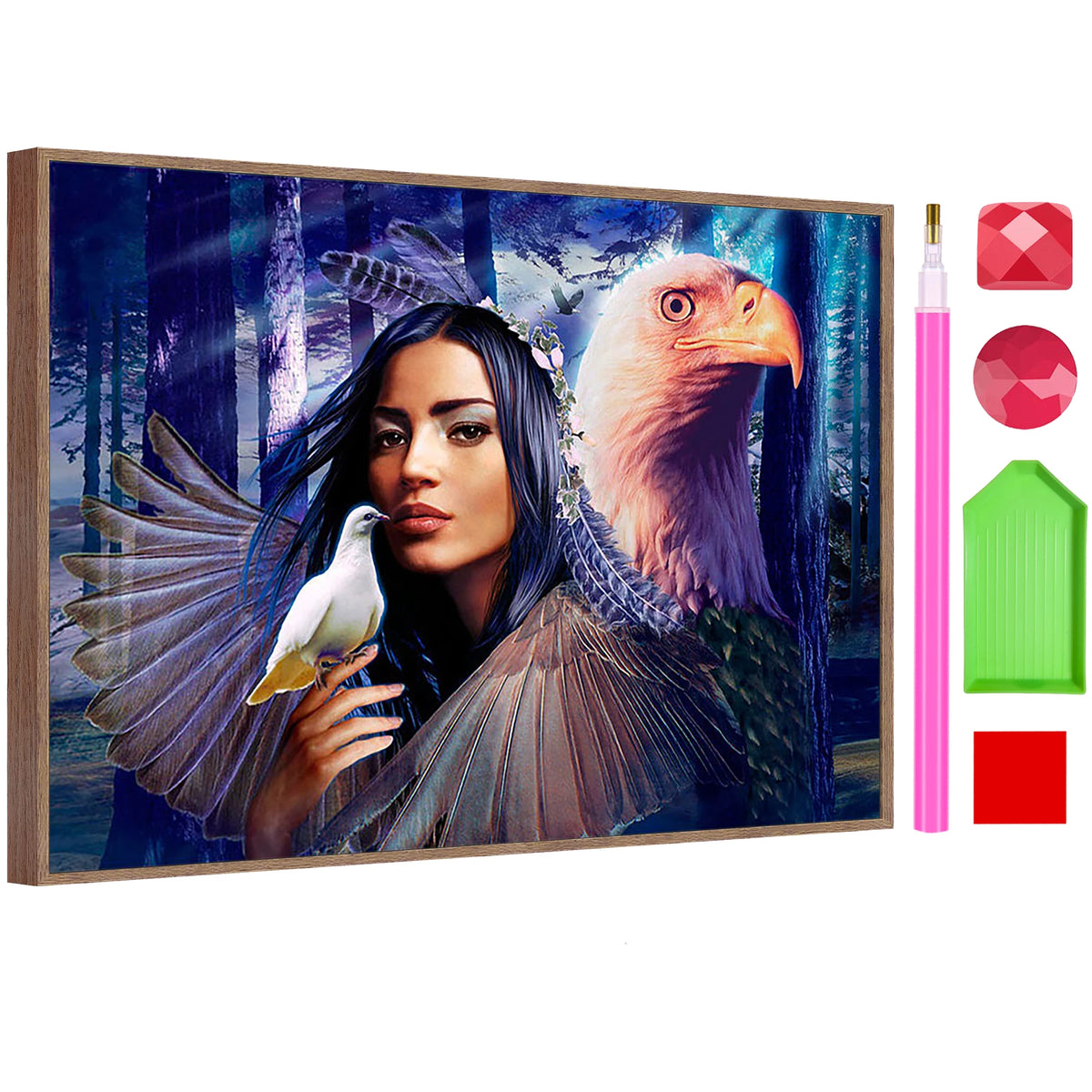 SONGWOO Cheap Personality Style Large Acrylic Square Diamond Room Wall Decoration Eagle 5D DIY Diamond Art Painting Kit