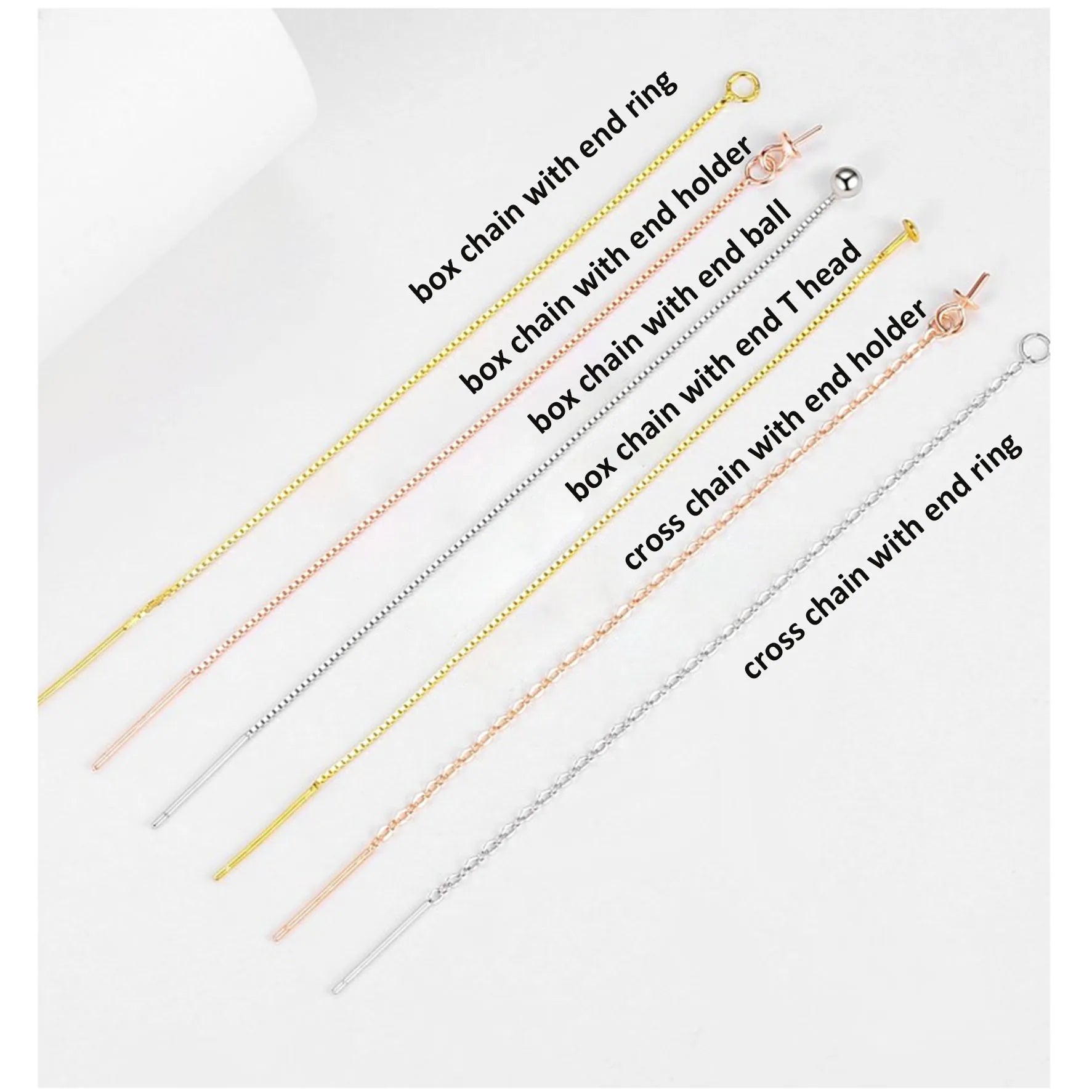 S925 Sterling Silver Thread Earring Accessories Gold-Plated Long Handmade Semi-Finished DIY Jewelry Components