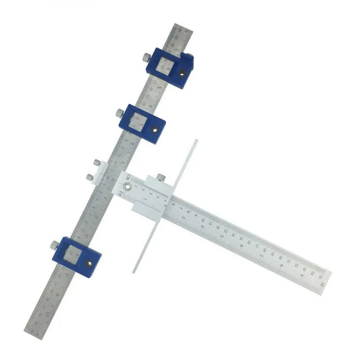 Multifunctional Furniture Carpentry Punch Locator Drill Guide Ruler Woodworking Hole Locator Adjustable Drilling Positioner Tool