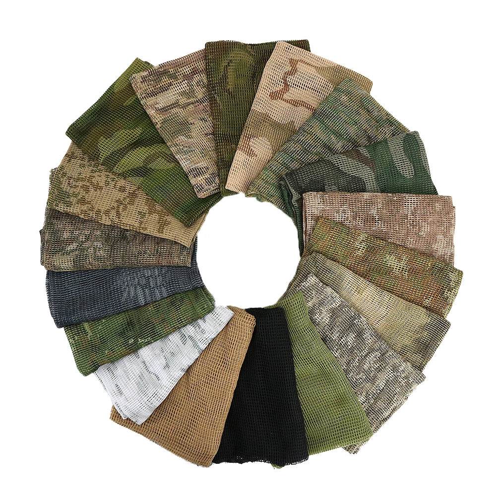 Camouflage Netting Tactical Mesh Net Camo Scarf CS Sports Hunting Shooting Wild Photography Sniper Camo Mesh Scarves