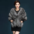 Women's Luxury Cape Top Faux Fox Fur Shawl Winter Thickened Long Coat European and American Style Formal