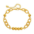 Personality O Chain Thick Chain Plated 18K Gold Beaded Bracelet Handmade Heavy Metal Chain Bracelet for Women