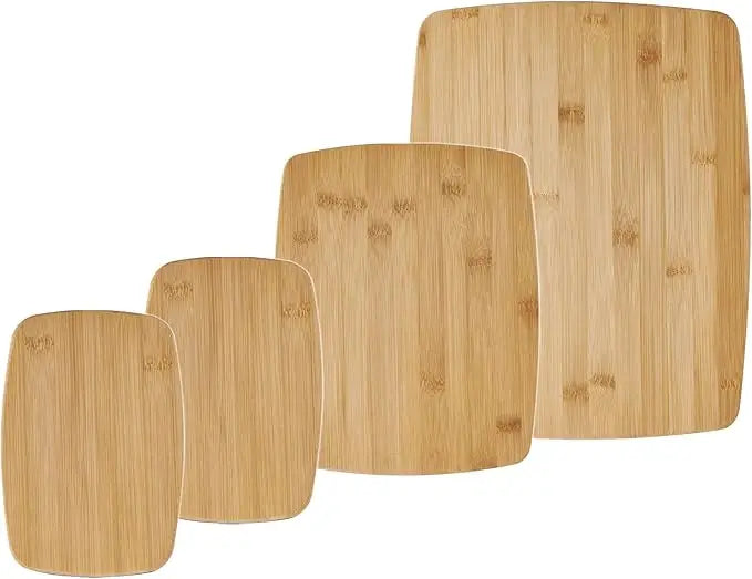 Wholesale Customized 4-Piece Reversible Bamboo Cutting And Charcuterie Board Set