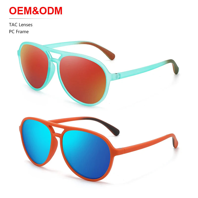 New Cross-border TAC Polarized Retro Sun Glasses True Film Fishing Shades Blue PC Material Big Size Anti-Radiation Sunglasses