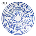 New Classic Bone China Plate in Blue Wrought Iron Design 4-Piece Eco-Friendly Customizable Dinnerware Set for Weddings