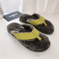 New Fashion Australian Merino Sheep Skin Fur Slipper Cheap Cow Leather Flip-Flops Slides Lambskin Fur Indoor Home Shoes Winter