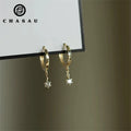 Wholesale Gold Plated 3mm CZ Cubic Zircon Ring S925 Sterling Silver Multi Dangle Hoop Classic Hoop Earrings