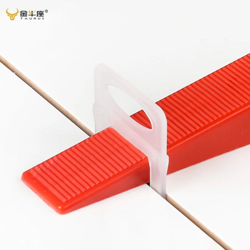JNZ Best Selling Floor Wall Tile Locator Floor Tile Leveler Insert 100Pcs Red Plastic Tile Leveling System Wedge