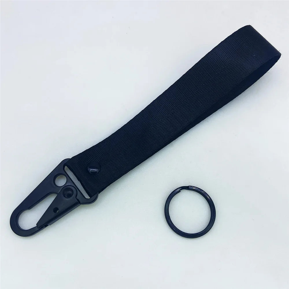 Custom Key Chain Lanyard with Black Metal Buckle Quality Nylon Strap Strong Professional Style Small Customizable Features