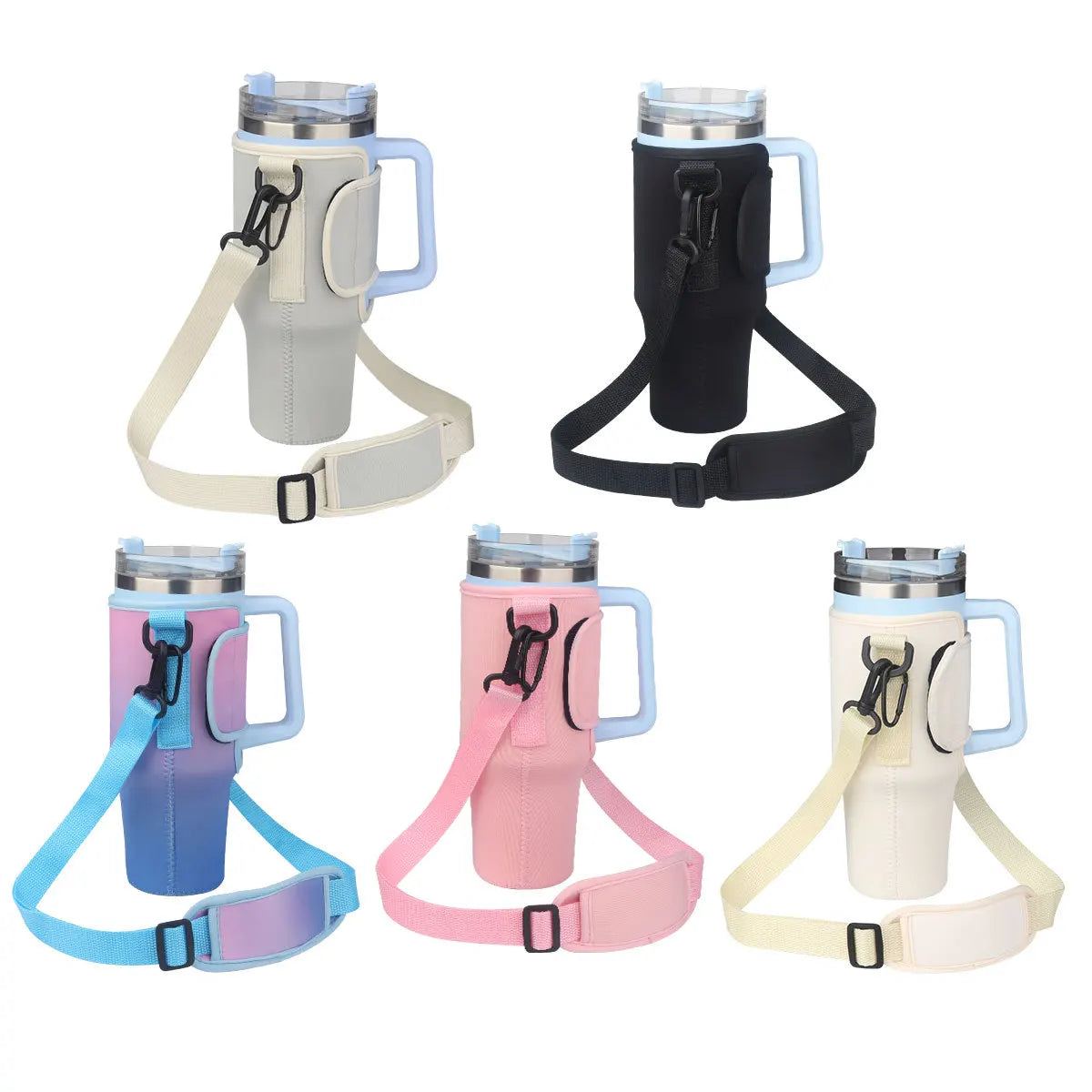 2023 Neoprene Water Bottle Pouch Water Bottle Sling Water Bottle Carrier Bag with Strap