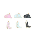 Cowboy Boot Charms for Jewelry Making Enamel Western Cowgirl Boot Hat Pendant Charms for Necklace Bracelet Earring Making DIY