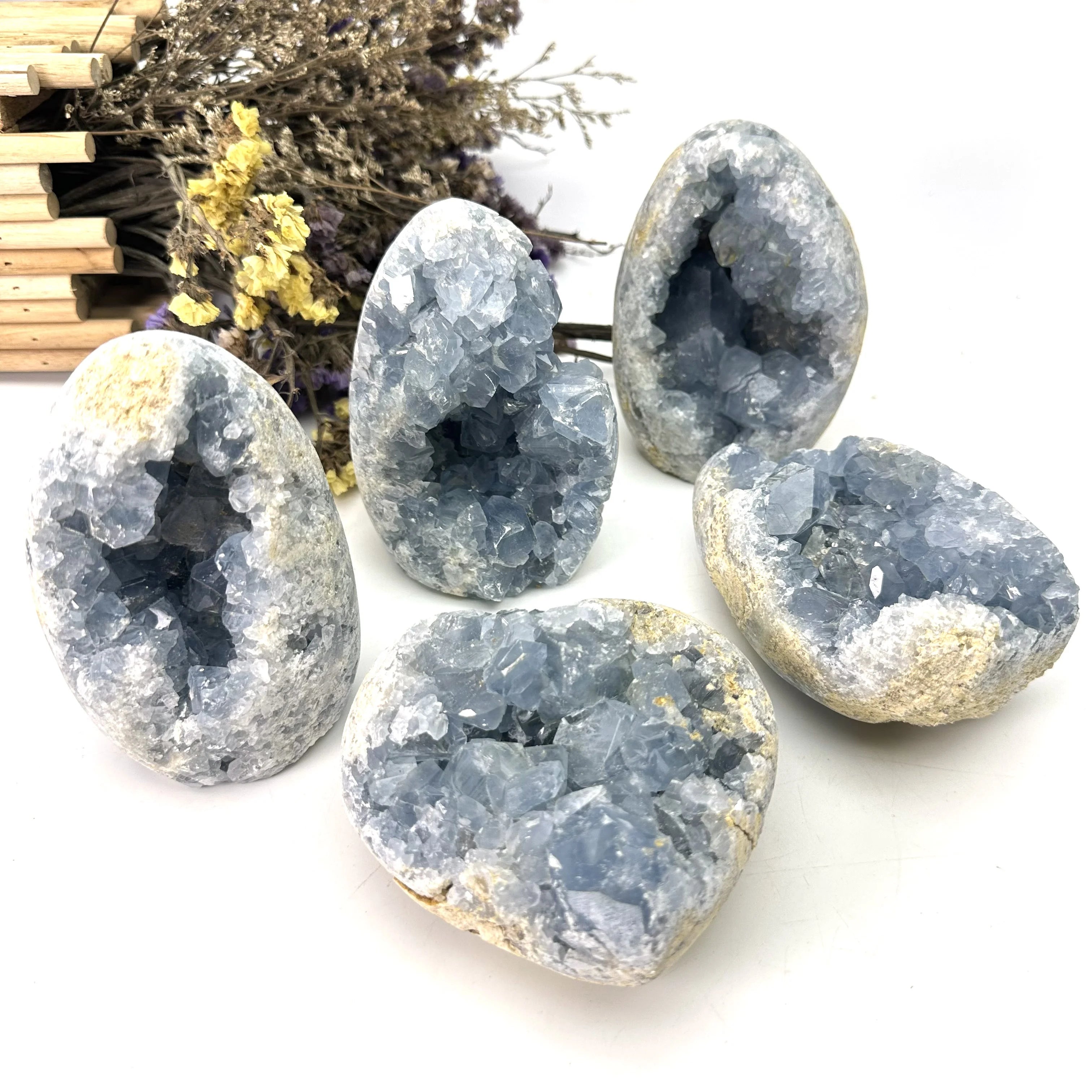 Wholesale Price Raw Crystal Cluster Rough Blue Celestite Geode Cluster for Decoration