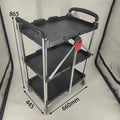 DPC866644 Three-layer Multi-purpose Foldable Storage Practical Hard Plastic Hand Tool Cart