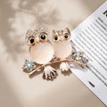 Pretty Cat Eye Crystal Brooch Pins Elegant Rhinestone Owl Bee Swan Animal Statement Brooches Jewelry Accessories for Women Gift