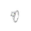 Luxury S925 Sterling Silver Snowflake Shape 2ct Vvs Moissanite Diamond halo Fashion Wedding Ring for Women Ladies Jewelry