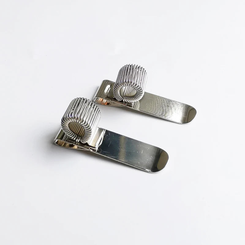 JNT ST-183 Stainless Steel Custom Logo Spring Single Loop Pen Clip for Planner Calendar Ebook