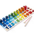 Wooden Number Puzzle Sorting Stacking Block Preschool Educational Math Shape Sorter Counting Game for Toddlers