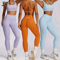 Joyyoung Custom Logo Top Quality Gym High-Elas Sweat-Absorbing Sports Running Set for Women