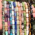 Wholesale 7.5 Inch Natural Stone Beads Cylinder Lapis Lazuli Canadian Jade Aquamarines for DIY Jewelry Making