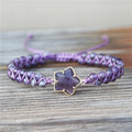 Bohemian Healing Natural Stone Amethyst Star Beads Braided Bracelet Women Handmade Woven Cuff Bracelet Lovers Jewelry Wholesale