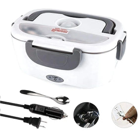 In Stock Gray 110V and 12V 40W Stainless Steel Portable Food Warmer Heater 1.5L Lunch Box for Car and Home
