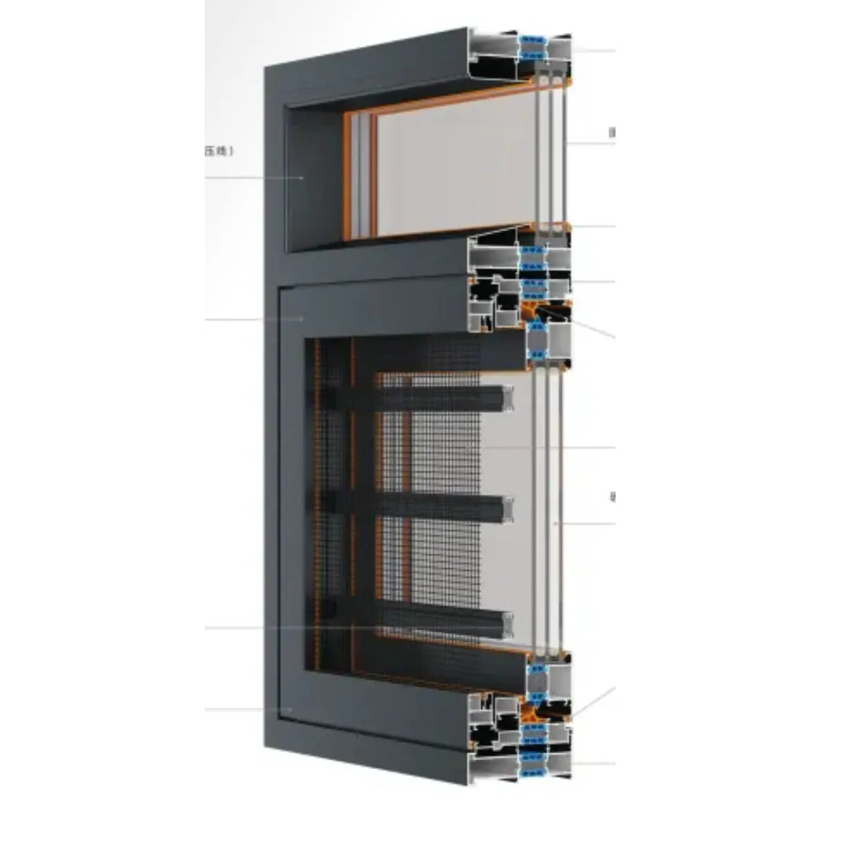 OUTUS Heavy Duty Aluminum Alloy Sliding Window With Double Glazed Glass for Residential House Soundproof