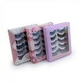 Professional 3D Mink Lash Eyelashes Natural UV-Cured Wholesale Cosmetic Gift Recyclable Gold Foil Embossed 5 Pair Paper Boxes