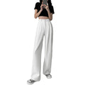 Fashion Casual Solid Color Wide Leg Pants High Waist Drawstring Women Pants