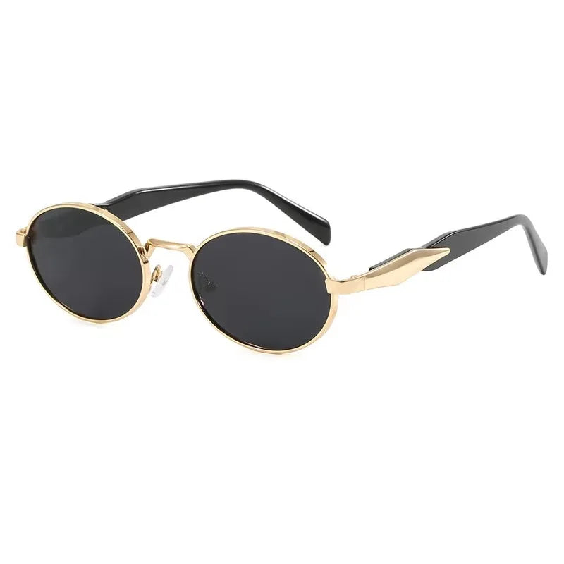 STY9897 Fashion Oval Sun Glasses Ladies Round Frame Metal Sunglasses Women Wholesale Luxury Vintage Retro Sun Protection Shades