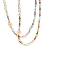 DAHE 2023 New Summer Daisy Beaded Necklace Female Sweet Fresh Fashion All-Match Shaped Pearl Clavicle Necklace